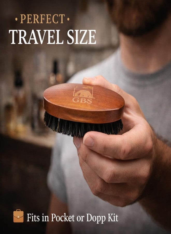 G.B.S 100% Natural Boar Bristles Beard Brush - Small Travel Size with Ergonomically Designed Wood Handle - Professional Beard and Mustache Grooming Softens and Untangles Your Beard (3) - Image 4